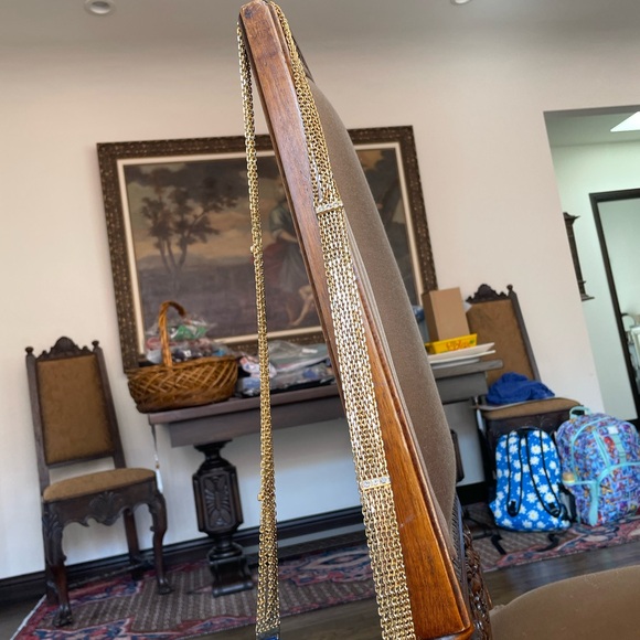 Stunning Blue Suede with Leather Trim Gold Chain is to die for - Picture 9 of 16